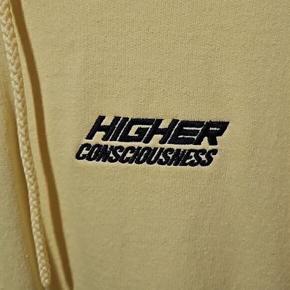 Higher Consciousness size 2XL Yellow Hoodie Sweatshirt - Picture 3 of 6